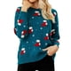 thumbnail image 1 of Gibobby Sudadera de Navidad para mujer Suéter de Navidad para mujer, cuello redondo, manga larga, patrón de dibujos animados, suéter de punto(Azul,M), 1 of 5