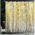thumbnail image 4 of Ambesonne Autumn Shower Curtain, Forest Golden Leaves, 69"Wx84"L, Yellow Grey, 4 of 5