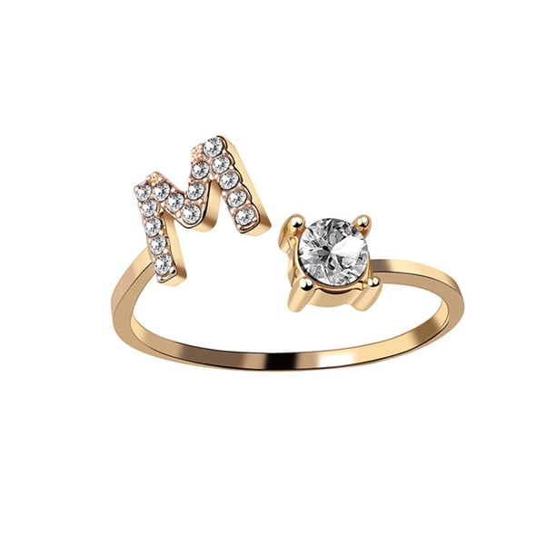 Exquisita moda 26 alfabeto inglés estilo anillo carta moda anillo de cobre Wmkox8yii fajkfhkj1307