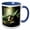 Blue/White, variant on 3drose, Forest Fairy in the Mossy Forest, 15oz Two-tone Yellow Mug