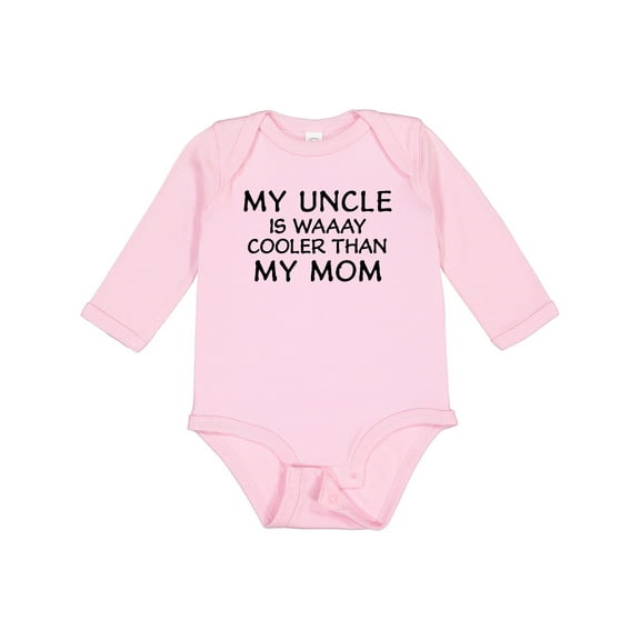 Inktastic My Uncle is Waaay Cooler Than My Mom Boys or Girls Long Sleeve Baby Bodysuit