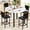 Marble Texture & Black Velvet Chairs, variant on MIERES Round Dining Table Set for 4, Gray Kitchen Table with Upholstered Velvet Chairs, Modern Dining Room Furniture, Easy to Assemble & Clean