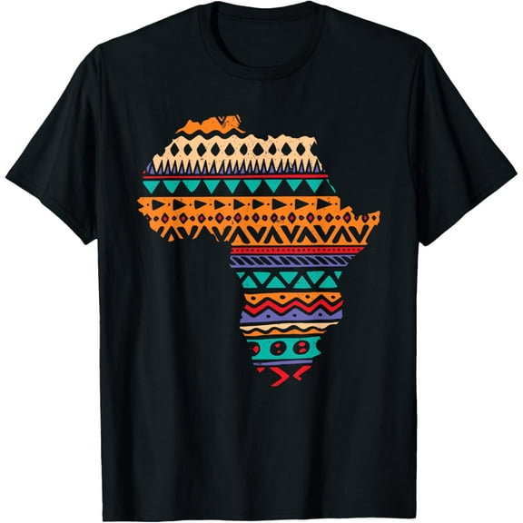 African Pride Traditional Dashiki Pattern Art Africa Map T-Shirt