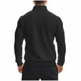 thumbnail image 3 of SSAAVKUY Men's Quilted Sweatshirt Casual Long Sleeve Outdoor Padded Standing Collar Quarter Zipper Pullover Sweatshirt Black 4, 3 of 3