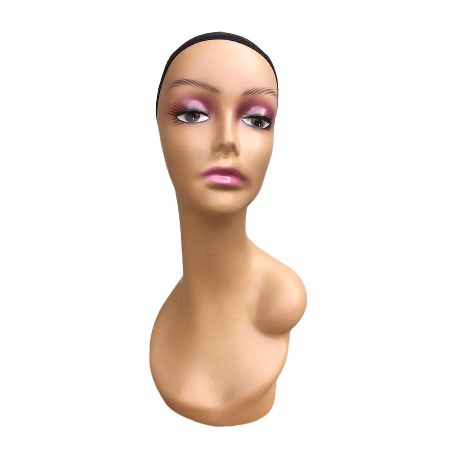 Female Mannequin Head, Doll Head ,Professional Makeup Cosmetology Female Training Head , Bald Manikin Head for Home ,Shop Hat Hair Style D