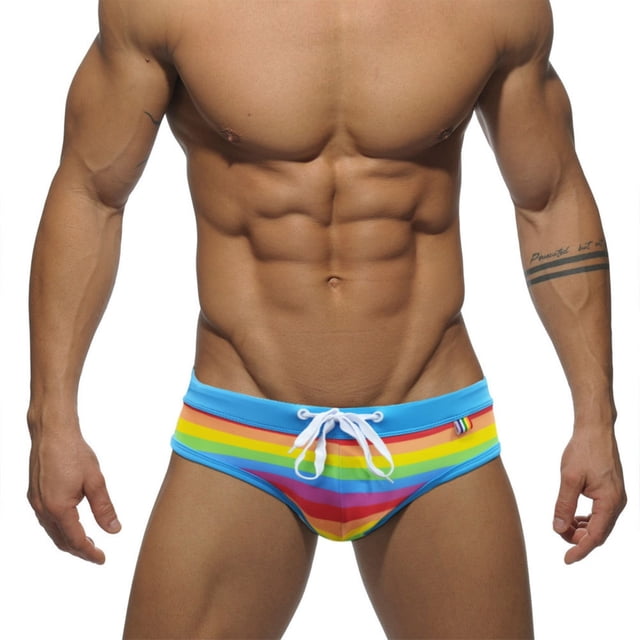 ZHUASHUM Swimsuit Men Male Summer Cool Sports Colorful Fit Beach Shorts Triangle Fashion Swimming Trunks