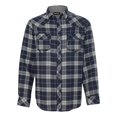 thumbnail image 1 of Yarn-Dyed Long Sleeve Flannel Shirt, 3XL, NavyGrey, 1 of 2