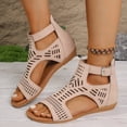 thumbnail image 3 of Womens Wedge 2026 Sandals Cute Wedge Heels Spring Open Toe Trendy Casual Walking Shoes Comfortable Cut out Summer Cover Dressy Ankle Boots Pink Size 6.5, 3 of 6