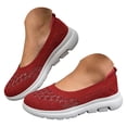 thumbnail image 3 of Women's Low Top Mesh Walking Tennis Shoes Lightweight Wedge Platform Non Slip Soft Sole Casual Sneakers Red Size 6.5, 3 of 6