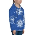 thumbnail image 3 of Picia Compass Pattern Youth Hoodie - Warm Pullover Sweatshirt with Kangaroo Pocket, Ideal for Boys and Girls-Large, 3 of 6