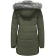 thumbnail image 5 of GGleaf Women's Winter Coat Thicken Puffer Jacket Down Alternative Warm Outwear with Faux Fur Removable Hood Army Green, XX-Large, 5 of 7