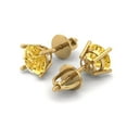 thumbnail image 2 of Clara Pucci 2Ct Natural Citrine Round Cut VVS1 Screw Back Stud 18k Solid hypoallergenic Gold Designer Earrings For November, 2 of 7