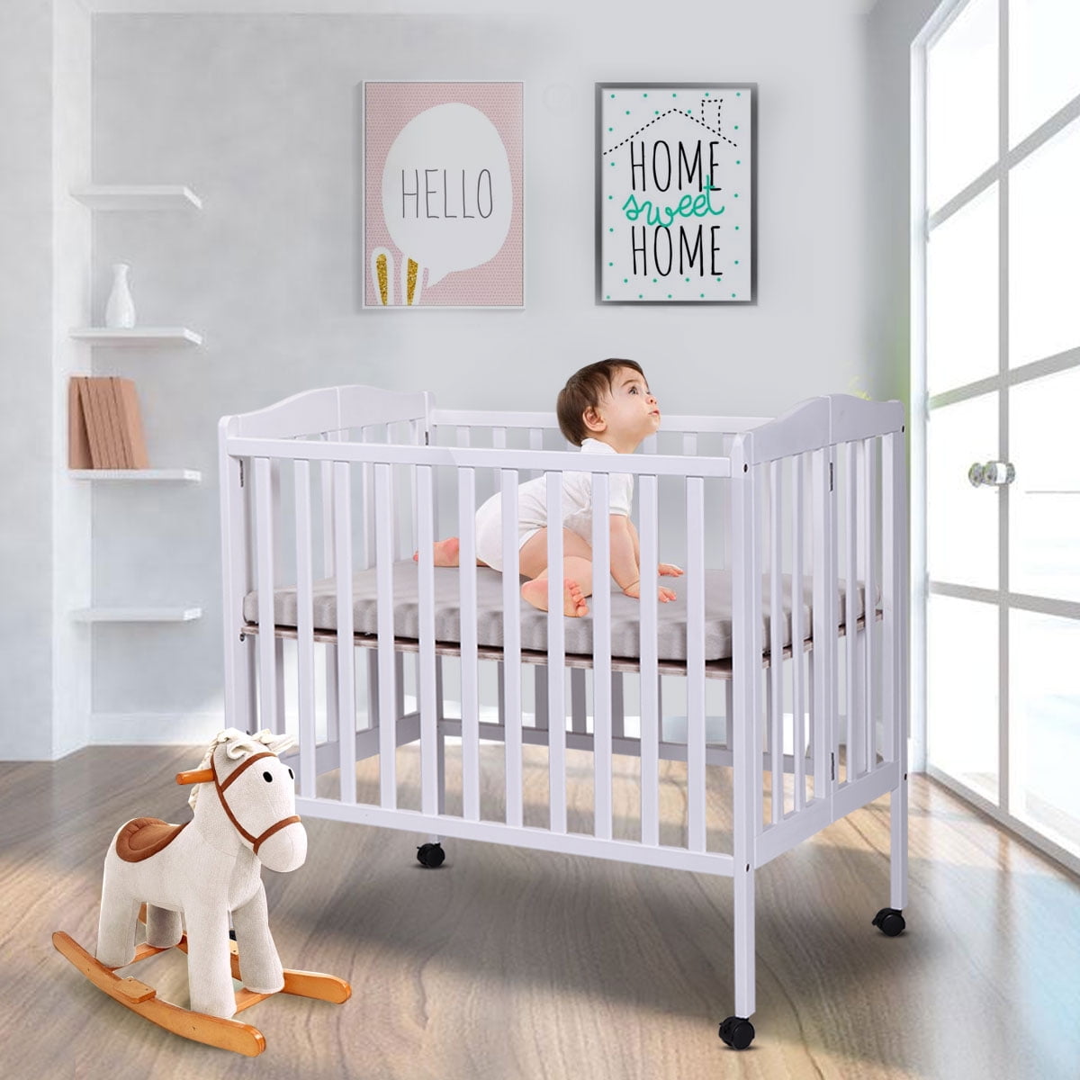 Tobbi Baby Side Crib Wooden Toddler Bed Day Bed Full Bed Convertible W Mattress Nursery Furniture White Walmart Com Walmart Com,Pork Loin Roast Recipes Bbq