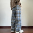 thumbnail image 4 of Aimik Mens Lounge Pants Comfy Pajama Pants Plaid Pajama Bottoms with Pockets Drawstring Pj Bottoms Pants Warm Plaid Lounge Pj Bottoms for Men-Blue XL, 4 of 5