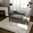 thumbnail image 3 of Holaki Tufted Upholstered Velvet Rolled Arm Chaise Lounges, Right Arm Facing Chaise Lounge with Nailhead Trim for Living Room Bedroom Office, Gray, 3 of 8