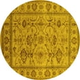 thumbnail image 1 of Ahgly Company Indoor Round Oriental Yellow Industrial Area Rugs, 6' Round, 1 of 4