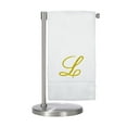 thumbnail image 2 of Monogrammed Bath Towel, Personalized Gift, 27 x 54 inches - Set of 2 - Gold Script Embroidered Towel - 100% Turkish Cotton- Soft Terry Finish - for Bathroom or Spa - Script L White, 2 of 3