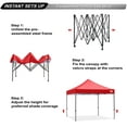 thumbnail image 3 of ABCCANOPY 10' x 10' Red Outdoor Commercial Instant Shelter Metal Patio Pop-Up Canopy, 3 of 8