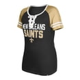thumbnail image 2 of Women's New Era  Black New Orleans Saints Raglan Lace-Up T-Shirt, 2 of 3