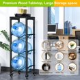 thumbnail image 3 of 5 Gallon Water Bottle Holder, 3-Tier Water Jug Rack,Water Jug Stand with Lockable Casters, Water Storage Rack Water Dispenser Stand,Water Jug Holder for Kitchen,Office,Garage,Black, 3 of 6