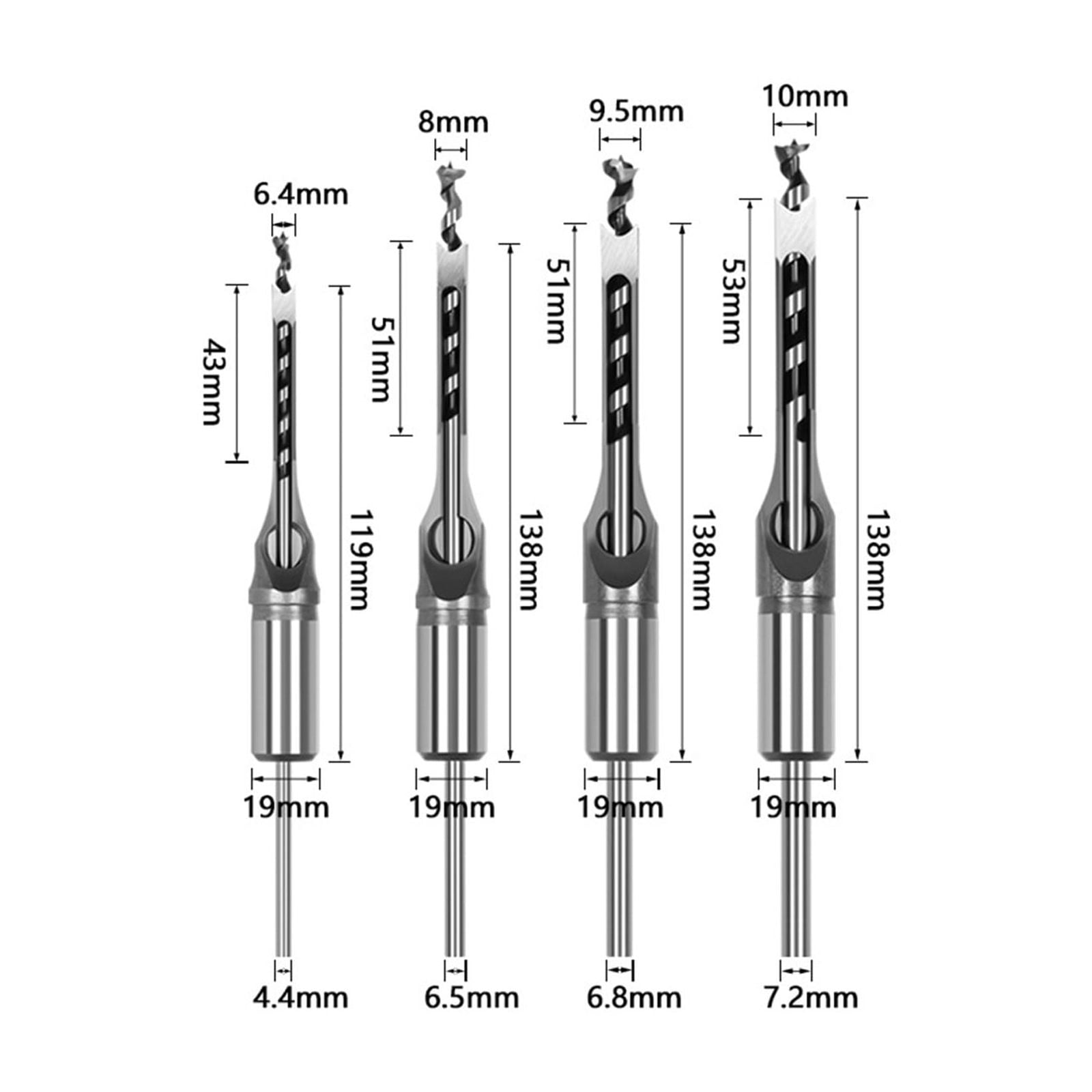 Square Hole Drill Bits for Wood - High Carbon Steel Mortising Chisels with U-Shape Blades for Clean Cuts - Woodworking Hole Saw , Furniture Making & Precision Drilling - Efficient Chip Removal Design