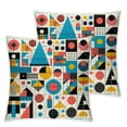 thumbnail image 2 of Acheng Retro 80s Pillow Covers,Abstract Geometric Throw Pillow Covers Urban Modern Design Circles Triangle Cushion Covers Colorful Pop Art Inspired Decorative Pillow Covers for Women Men,2 pcs White, 2 of 6
