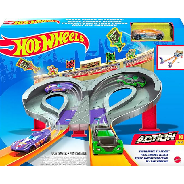 Hot Wheels City Raceway Transforming Tower Playset Toy Car for