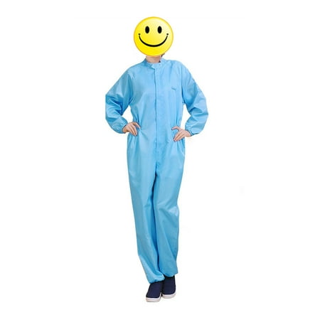 Antistatic Work Clothes Food Shop Spray Painting Workers Anti-Static Protective Suit Body Protection Dust-proof Suits(Blue Size:M