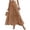 Light Brown, variant on Women's Maxi Skirt Elastic Waist Tiered A-Line Boho Casual Button Front Ruffle Hem Flowy Long Skirts