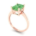 thumbnail image 2 of Clara Pucci 14K Rose Gold 2.5ct Green Solitaire Ring for Women, 2 of 8