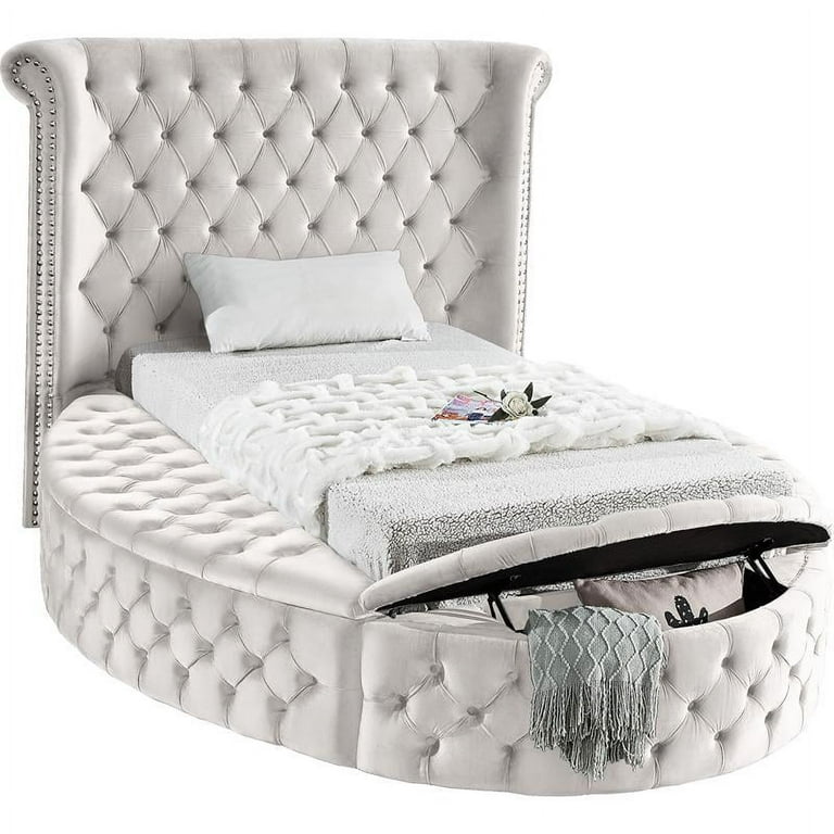 Meridian Furniture Luxus Velvet Twin Bed Meridian Furniture Luxus Velvet Twin Bed