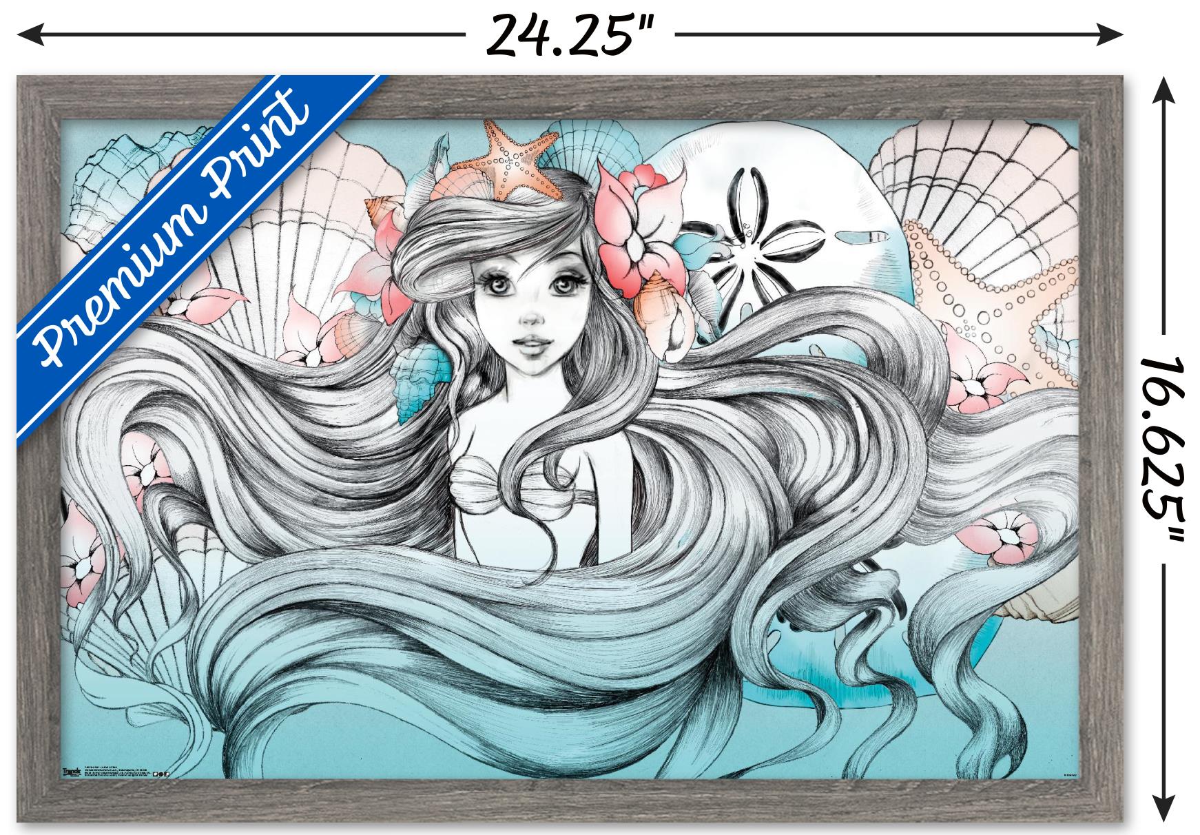 Disney The Little Mermaid - Ariel - Land or Sea Wall Poster, 14.725" x 22.375", Framed