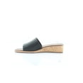 thumbnail image 2 of Sam Edelman Valery Black Leather Slip On Slide Square Toe Mule Wedge Sandals (Black, 6), 2 of 7