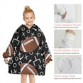 thumbnail image 6 of Love Football Sports Blanket Hoodies for Kids 6-13YR Oversize Wearable Blanket Hoodies for Boys Girls Teens, 6 of 7
