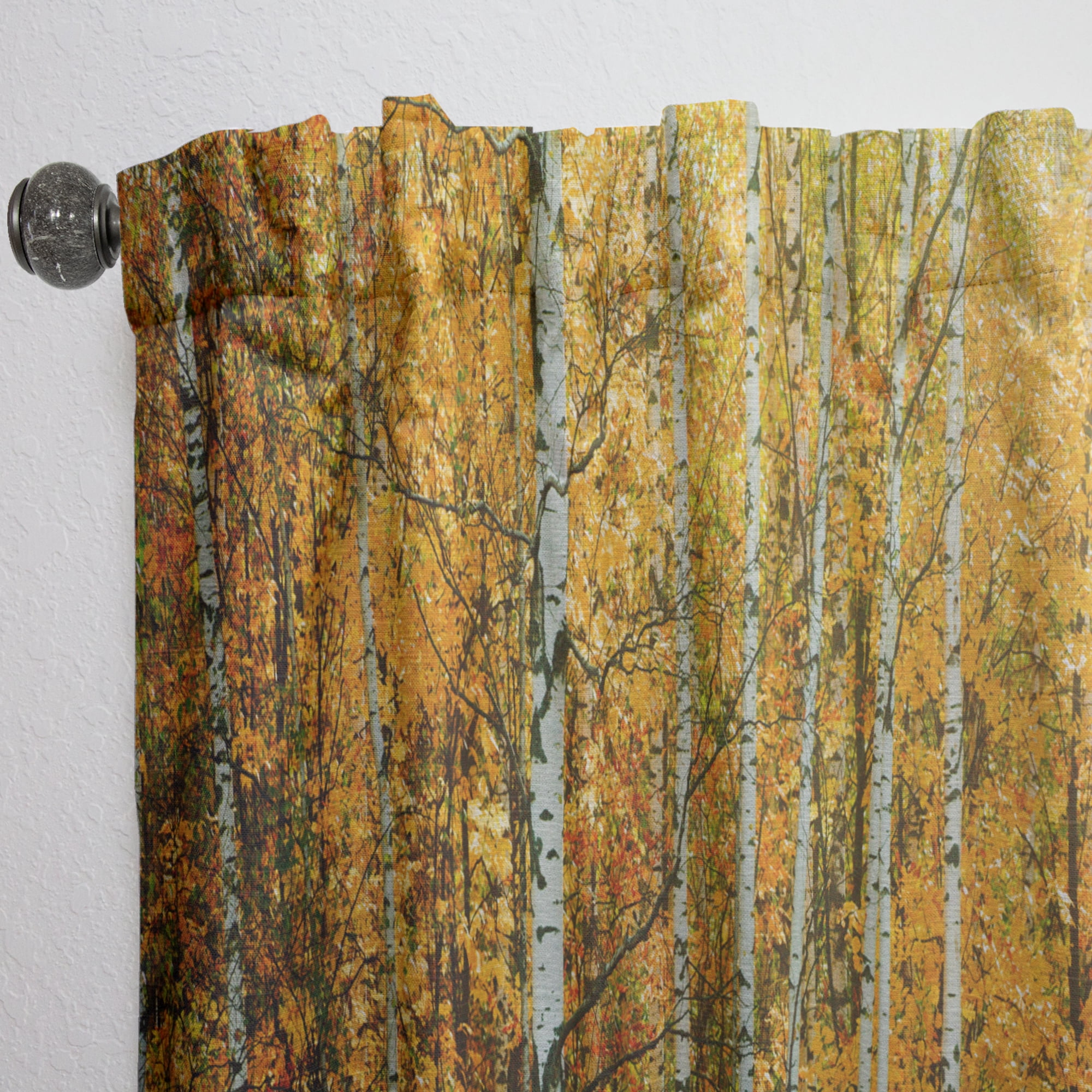 Designart 'Yellow Colorful Autumn Forest' Forest Curtain Panel