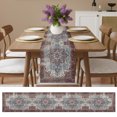 thumbnail image 6 of Retro Southwest Table Runner 72 Inches Long,Boho Rustic Ethnic Tribal Patterns Red Cotton Linen Table Runners Dresser Scarves,Fabric Tabletop Scarf Furniture Cover for Home Dinner Party 13"x72", 6 of 9