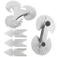 thumbnail image 1 of Juego De 5 Herramientas De Medición De Calibre De Paso De Rosca De Tornillo De Acero Inoxidable Con 3 Calibres Centrales, 1 Tipo Sae Americano Y 1 Whitworth Británico Para Medición Industrial. Muyoka Hogar, 1 of 6