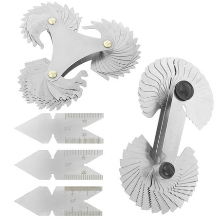 

Ghopy 5Pcs Pitch Cutting Gauge Stainless Steel Screw Thread Pitch Gauge Measure Tool Set