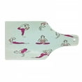 thumbnail image 1 of Yoga Cutting Board, Yoga and Pilates Poses Healthcare Fitness Concept Exercise Gymnastics, Decorative Tempered Glass Cutting and Serving Board, Wine Bottle Shape, Coral Pink Coconut, by Ambesonne, 1 of 1