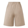 thumbnail image 5 of ClodeEU Women's Elastic Waist Knee Length Shorts with Button,Casual Bermuda Pants Khaki,Womens Plus L, 5 of 8