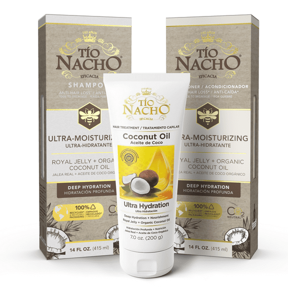Tio Nacho Coconut Oil Bundle: Shampoo, Conditioner and Treatment - Value Pack of 3
