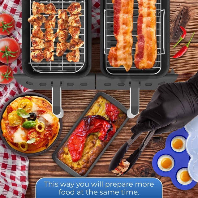 Air Fryer Rack Air Fryer Accessories Multipurpose Double Layer Rack, Compatible for Ninja Foodi DZ201/401