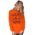 thumbnail image 3 of Halloween Witches Be Trippin Pun Women's Long Sleeve T Shirt Brisco Brands 2X, 3 of 5