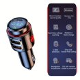 thumbnail image 4 of XHSGX Transmisor FM coche inalámbrico doble USB PD 30W QC3.0 llamadas manos libres reproducción pendrive Type C, 4 of 7