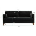 thumbnail image 6 of Velvet Sofa Couch Mid Century Upholstered Loveseat Lounger Living Room Couch, 6 of 6