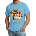 thumbnail image 3 of Mens USA 250th Anniversary Merchandise T-Shirt 1776-2026 USA Flag Print Short Sleeve Graphic Tees, 3 of 3