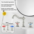 thumbnail image 5 of GGStudy Two Handles Three Holes Faucet 8-16 inch Widespread Bathroom Sink Faucet Brushed Nickel Basin Tap Mixer Faucet Matching Metal Pop Up Drain, 5 of 9