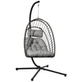 thumbnail image 1 of Outsunny Hanging Egg Chair with Stand, Foldable Wicker Rattan Swing Chair, 1 of 10