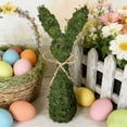 thumbnail image 5 of HaoXun Straw Woven Lichen Bunny Figurine with Twines and Bow - Plastic Easter Decoration for Home Party and Gift Giving, 5 of 6