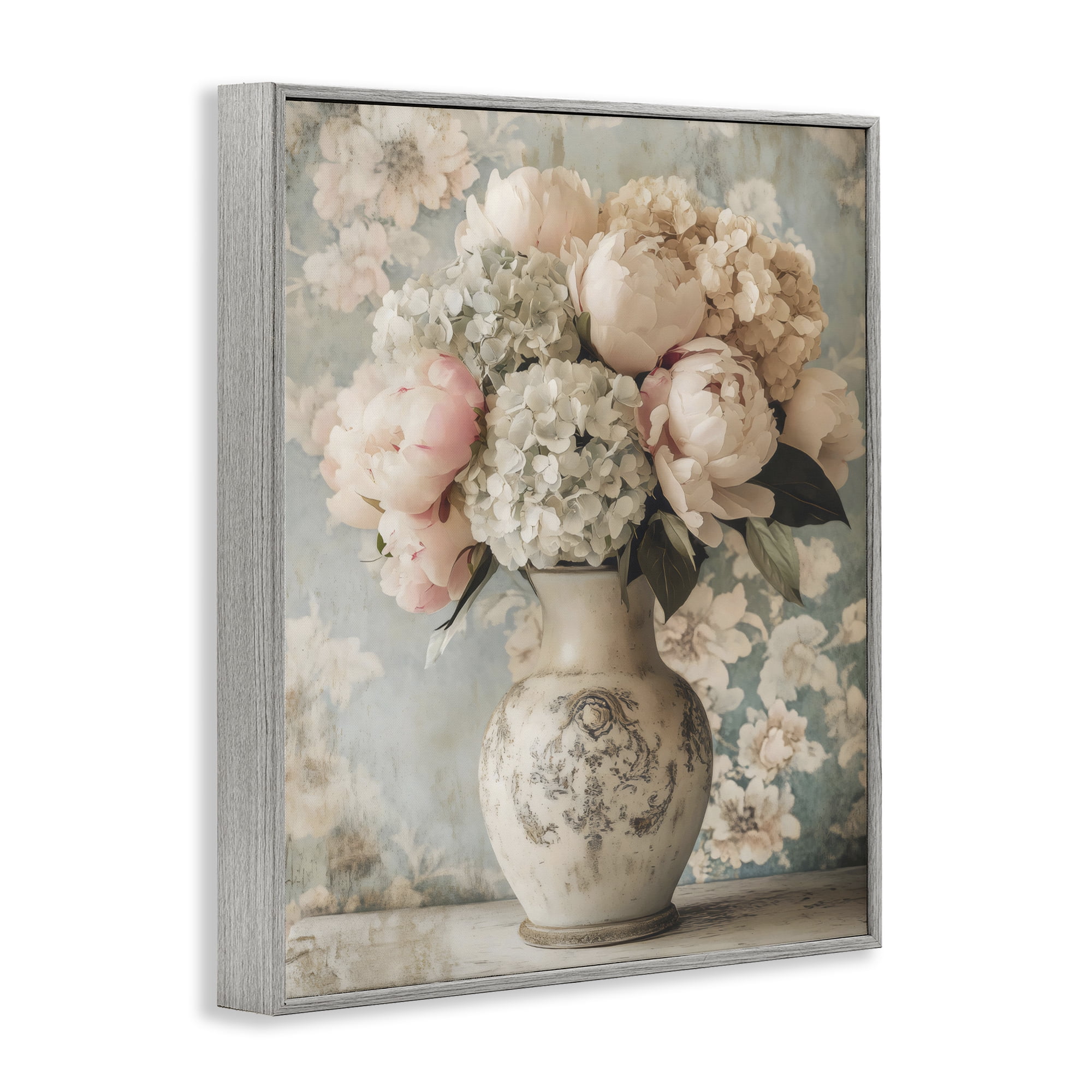 Stupell Industries Delightful Arrangement of Flowers Gray Framed Giclee Art, design by Creative Studio